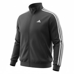 Adidas Three Stripe Sports Track Jacket Mens XXL‎ Black
